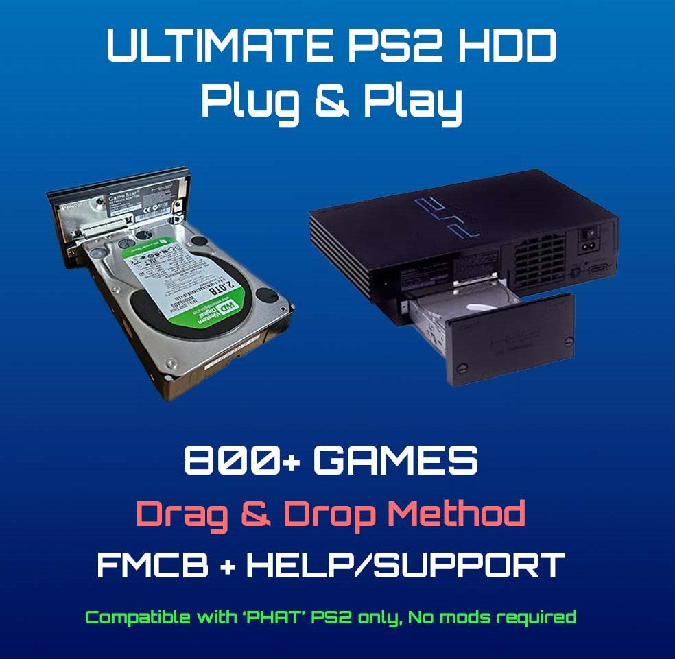 Preloaded Plug & Play PS2 Hard Drives + Adapter